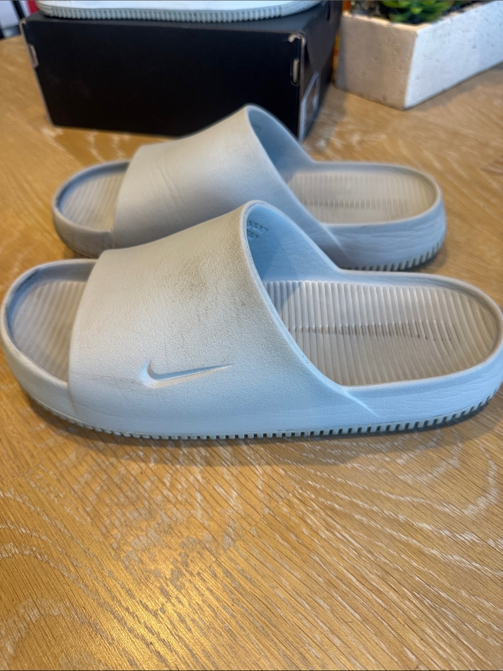 Nike Grey Calm Slides